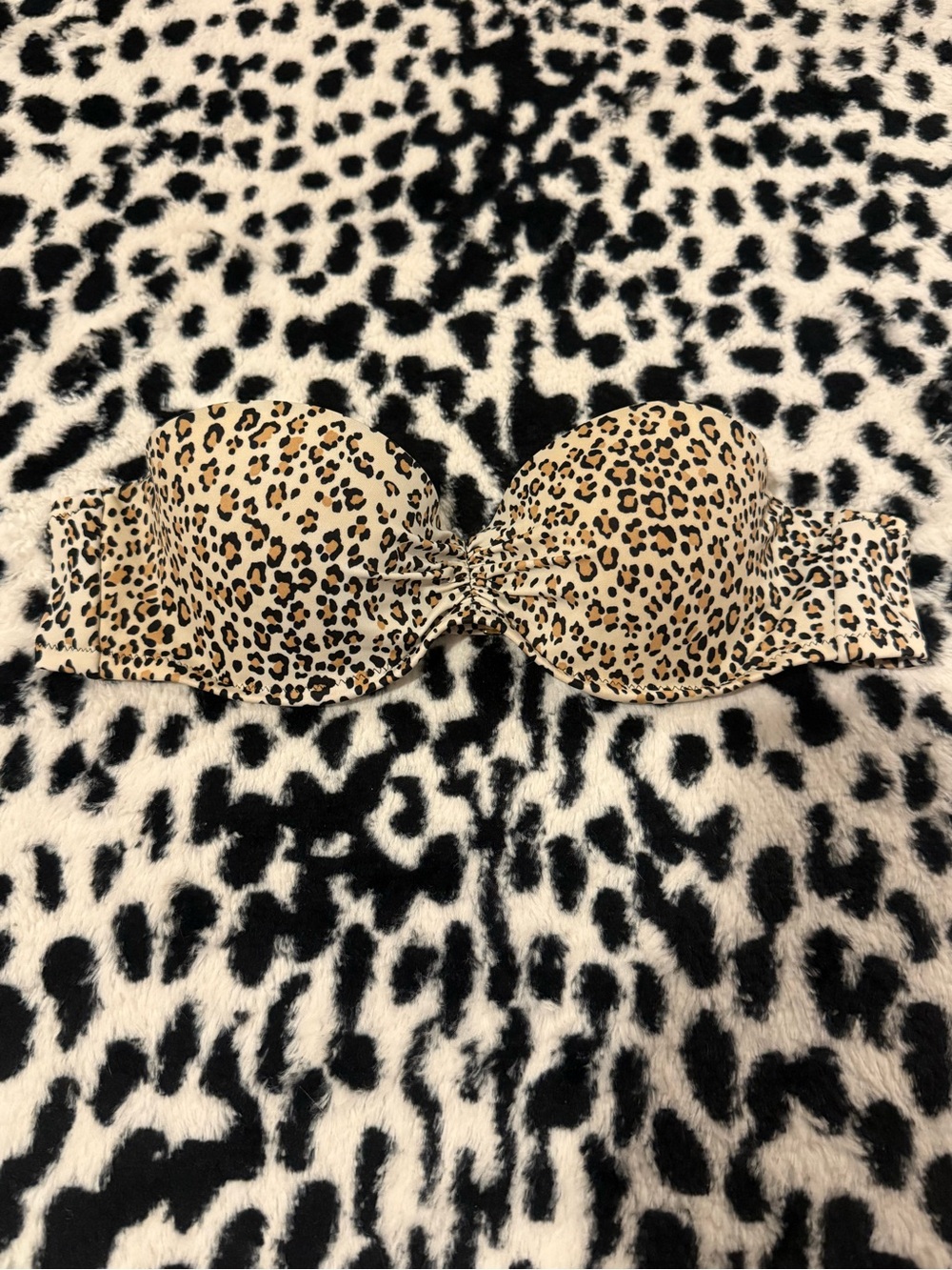 Leopard Print Strapless Push-Up bikini